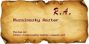 Ruzsinszky Aszter névjegykártya